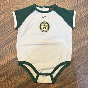 Nike Green and White Athletics Baby Bodysuit